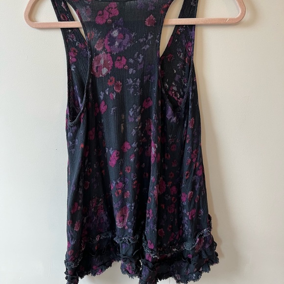 Free People Floral Lace Tunic Tank Top Size Small - Picture 6 of 7